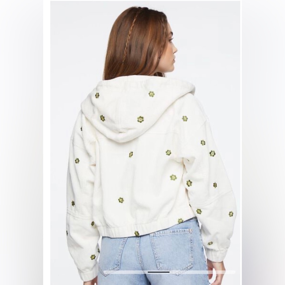 Corduroy Floral Embroidered Jacket
